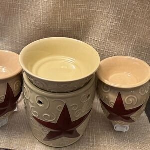 Scentsy Rustic Star Full Size Wax Warmer Bundle with 2 Plug-in Warmers